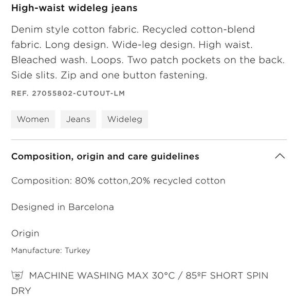 Mango Cut-Out High-waist Wide Leg Jeans Light Wash - Picture 11 of 13